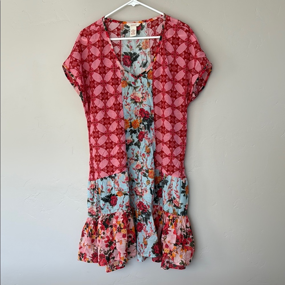 Sundance Pink and Blue Patterned Mini Dress